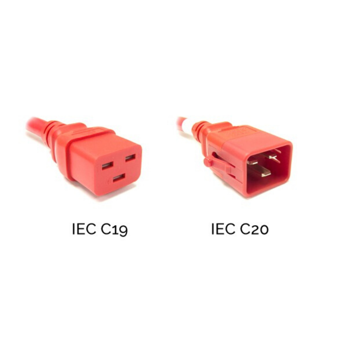 Brinnova 8FT P-Lock IEC60320 C20 to IEC60320 C19 Power Cord, 12AWG SJT 250V/20A, Red - Brinnova