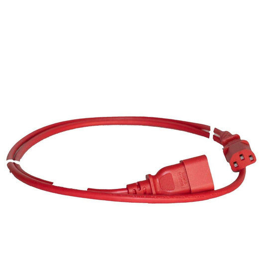 Brinnova 4FT IEC60320 C14 To IEC60320 C13 Power Cord, SVT 250V/10A, Red - Brinnova