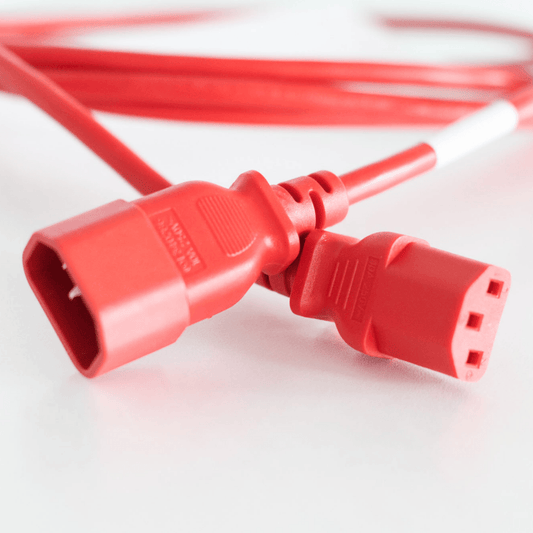 Brinnova 1FT IEC60320 C14 To IEC60320 C13 Power Cord, 18AWG SVT 250V/10A, Red - Brinnova