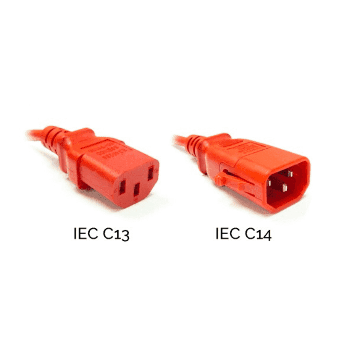 Brinnova 1.5FT P-Lock IEC60320 C14 to IEC60320 C13 Power Cord, 18AWG SVT 250V/10A, Red - Brinnova