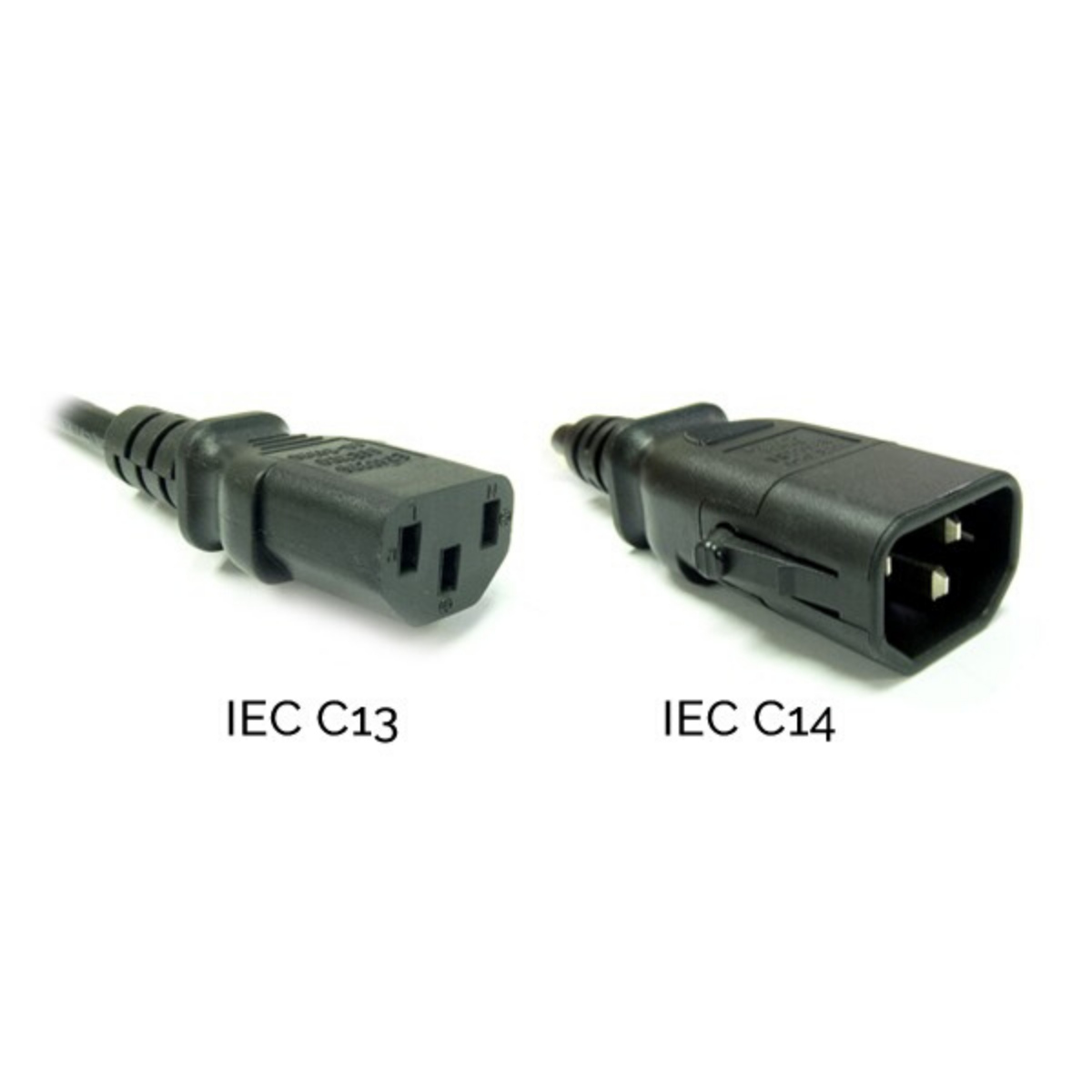 Brinnova 1.5FT P-Lock IEC60320 C14 to IEC60320 C13 Power Cord, 18AWG SVT 250V/10A, Black - Brinnova